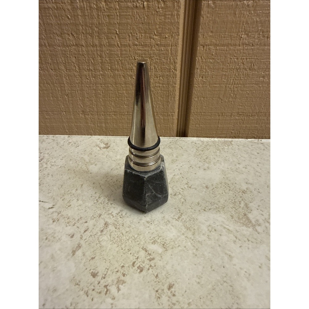 Stainless Steel Wine Bottle Stopper with Black Marble Base‎